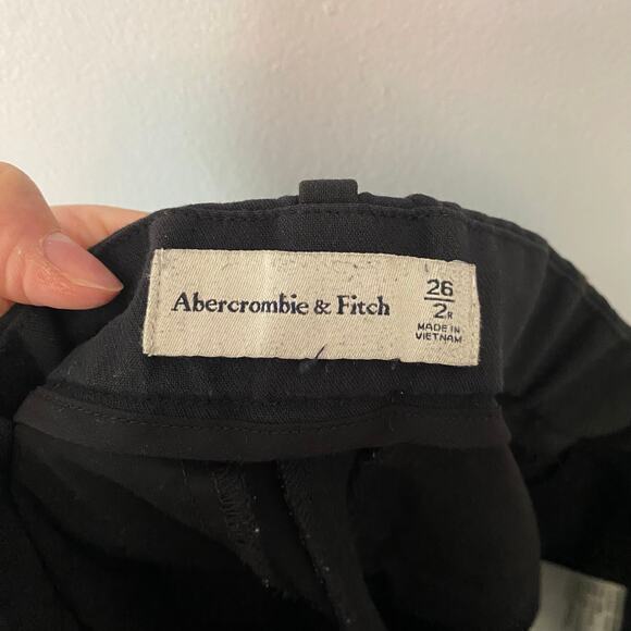 Abercrombie & Fitch Black Pleated Straight Leg Trousers Dress Pants Women size 2 - Picture 3 of 14